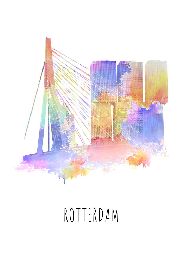 Watercolor city op art