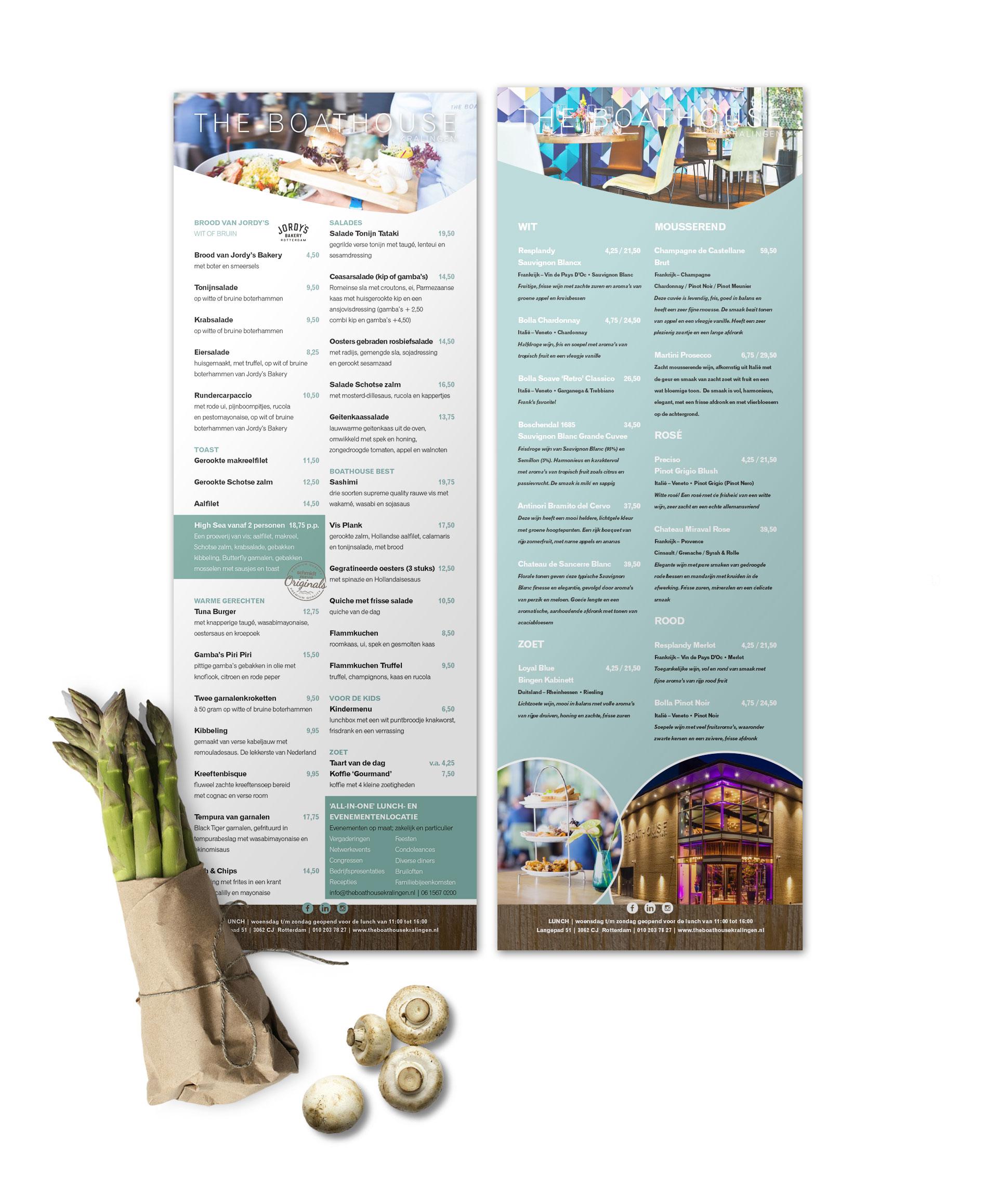 Portfolio | The Boathouse menukaart