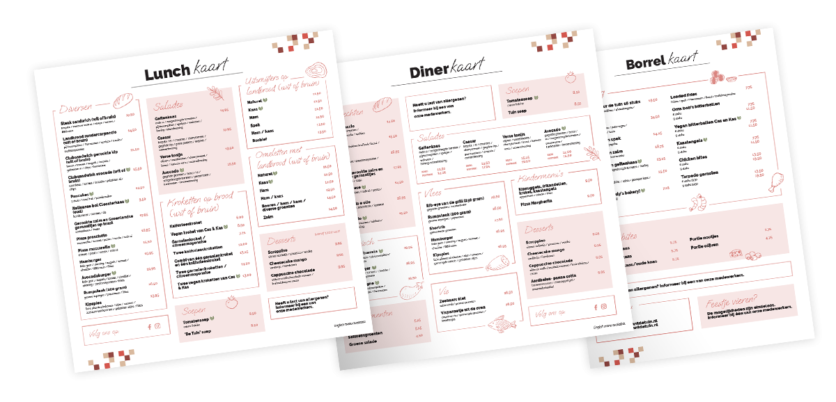 menukaarten de tuin the dare company