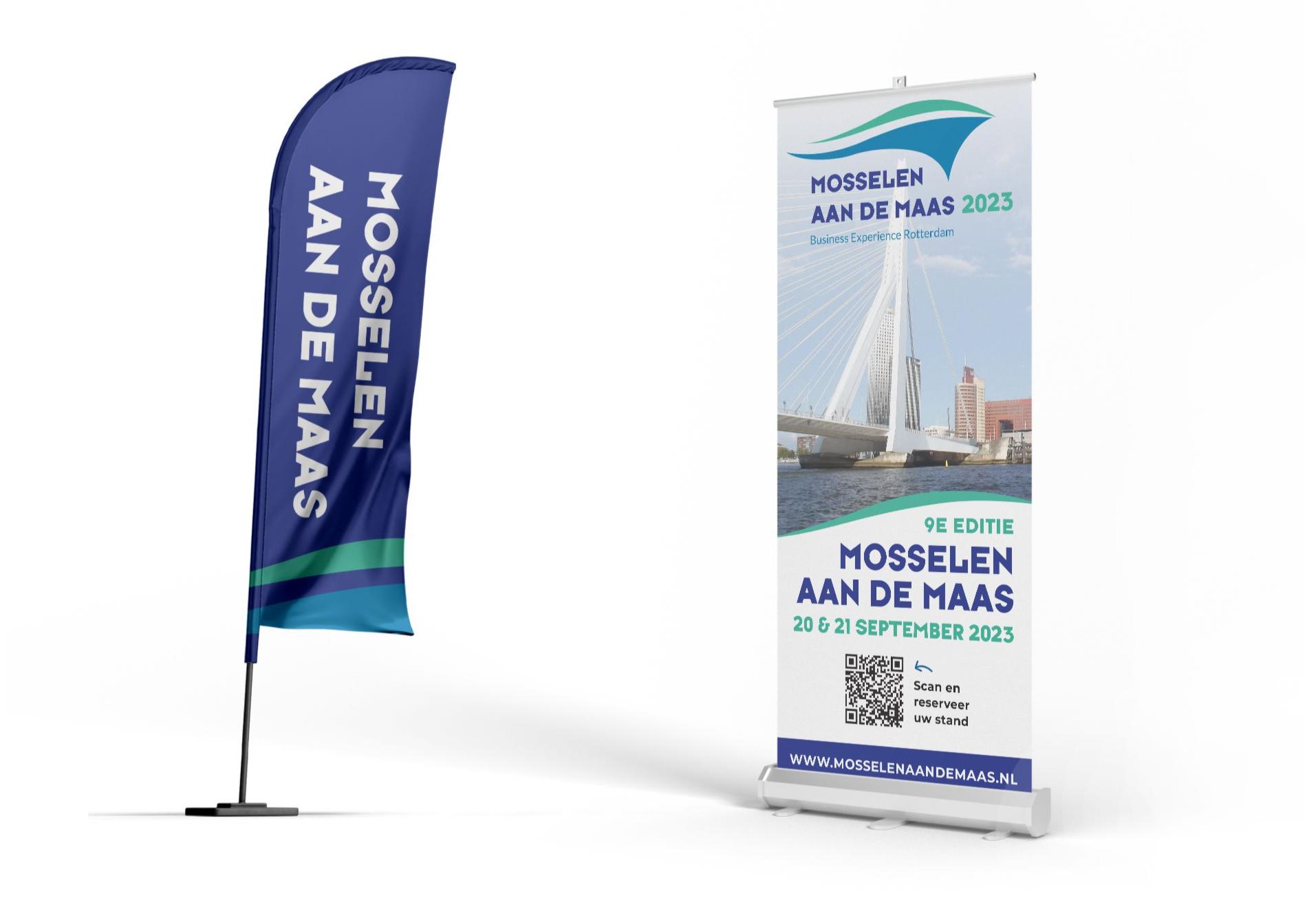 Mosselen aan de Maas | Flag and backdrop
