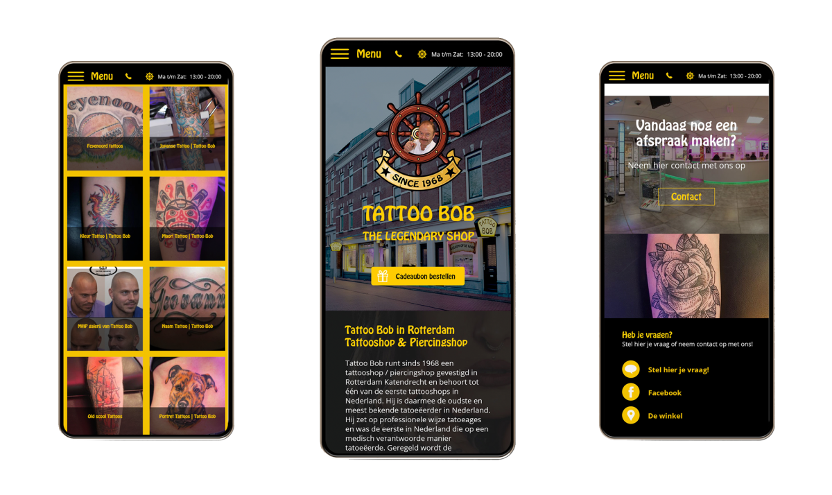 Portfolio | Tattoo Bob mobiele visuals