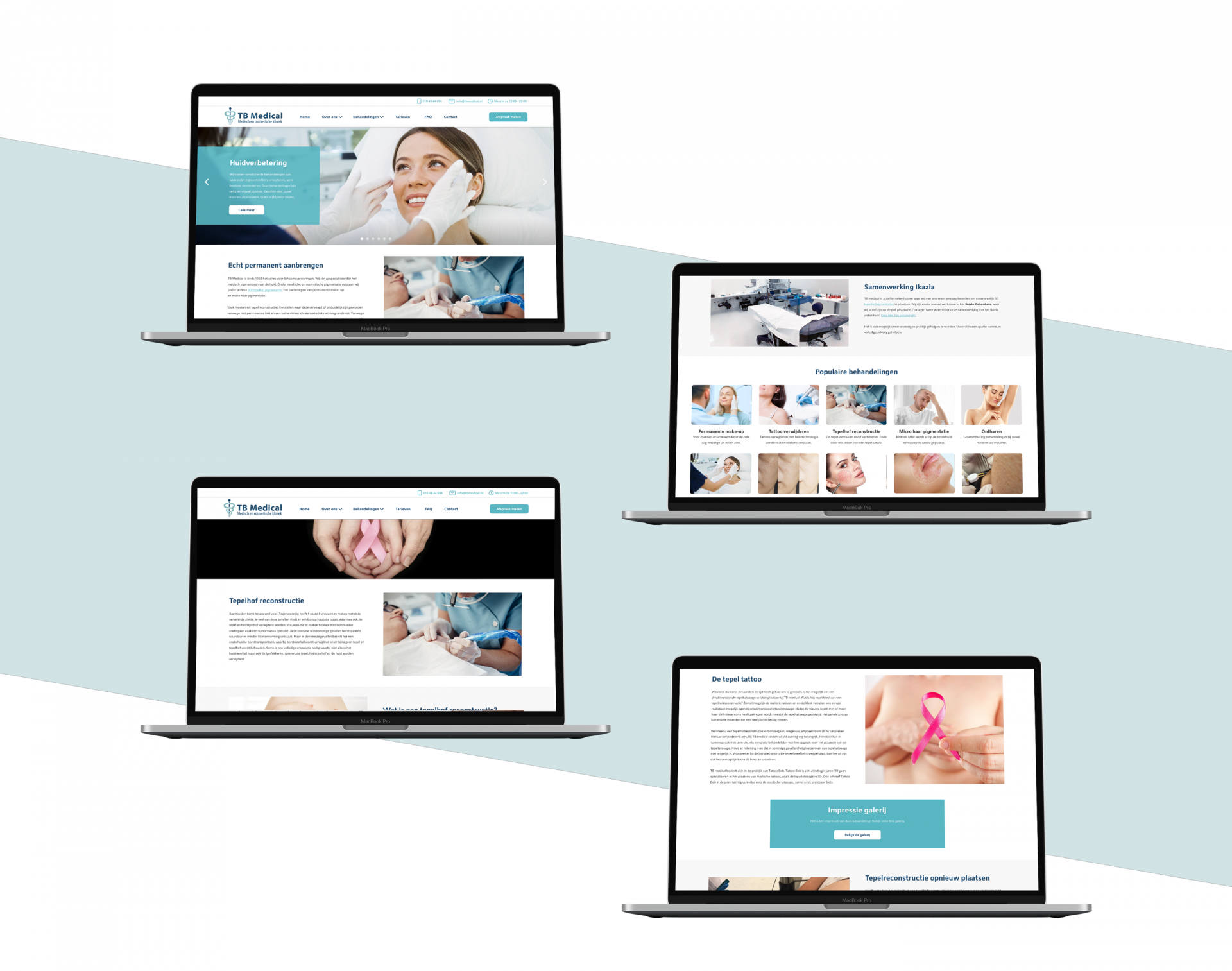 Portfolio | TB Medical Logo website on desktop