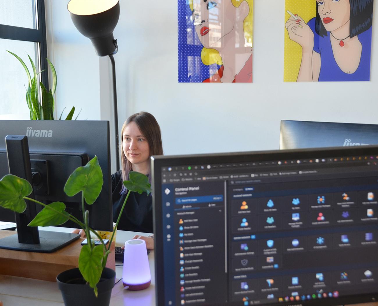 Mobile first web design | Woman working at her computer